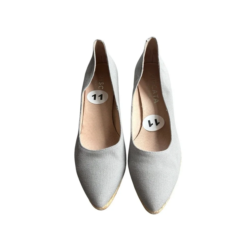 Viscata Barcelona Gray Canvas Wedge Espadrilles‎ Size 42 (US 11)